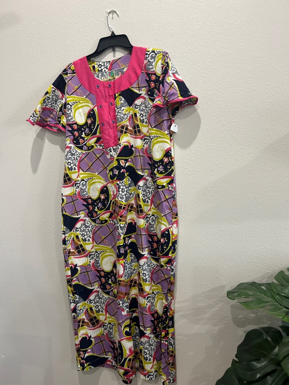 ' Pink Multi-Print Short Sleeve Dress